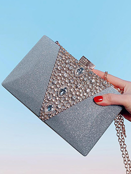 Newest Women Square Clutch Bag With Cover Rivet Design
