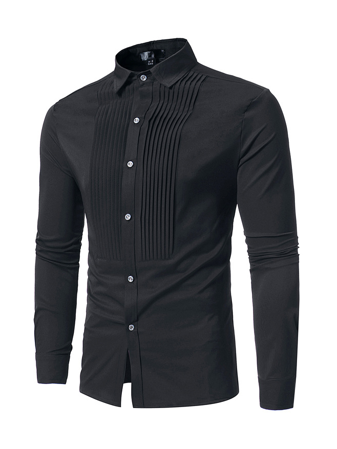 Wholesale Front Draped Solid Long Sleeve Shirts UCA120424 | Wholesale7