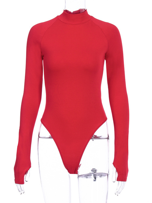 Wholesale High Neck Pure Color Bodysuits For Women GWA123103 | Wholesale7