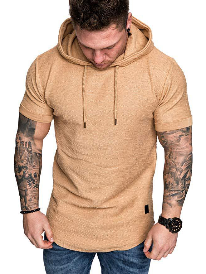 Wholesale Casual Solid Short Sleeve Hooded t Shirt UCM030934 | Wholesale7