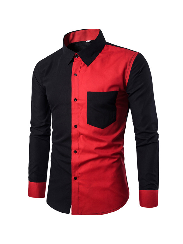 Wholesale Modern Color Block Men Long Sleeve Shirts UCM031928 | Wholesale7