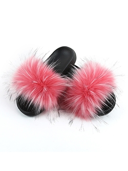 Euro Faux Recoon Fur Non-Slip Womens Slippers