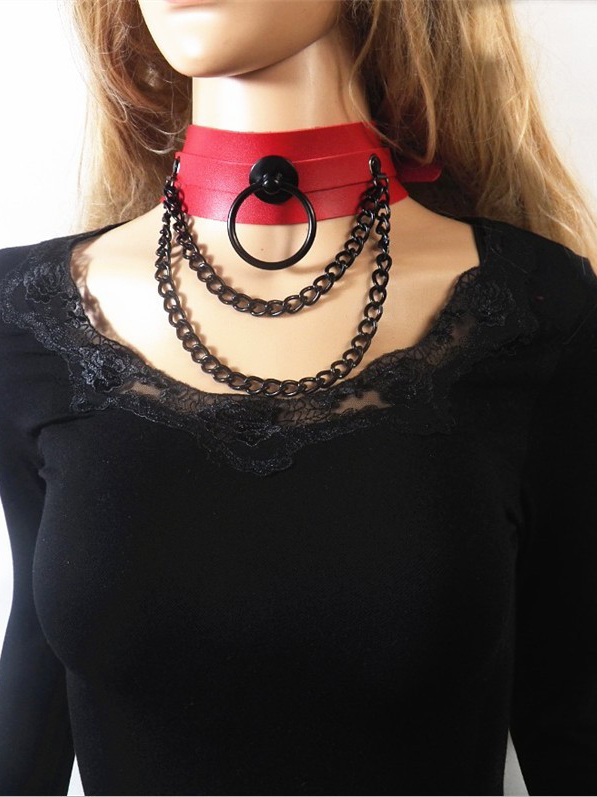 Wholesale Black Chain Decorated Trendy Tight Choker Necklace GWM032732 ...