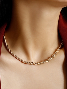 Simple Single Layer Design Chain Necklace