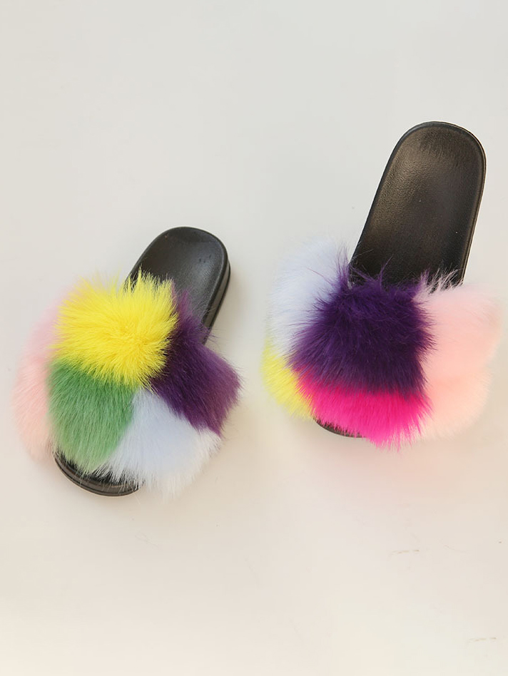 wholesale faux fur slides