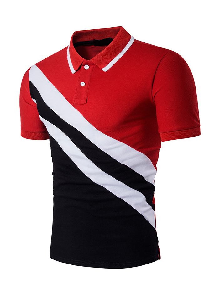 Wholesale Color Block Short Sleeve Mens Polo Shirts UCM050653 | Wholesale7
