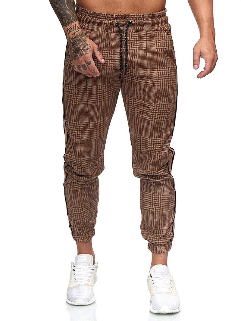 Wholesale Houndstooth Drawstring Mens Track Pants VPM051460 | Wholesale7