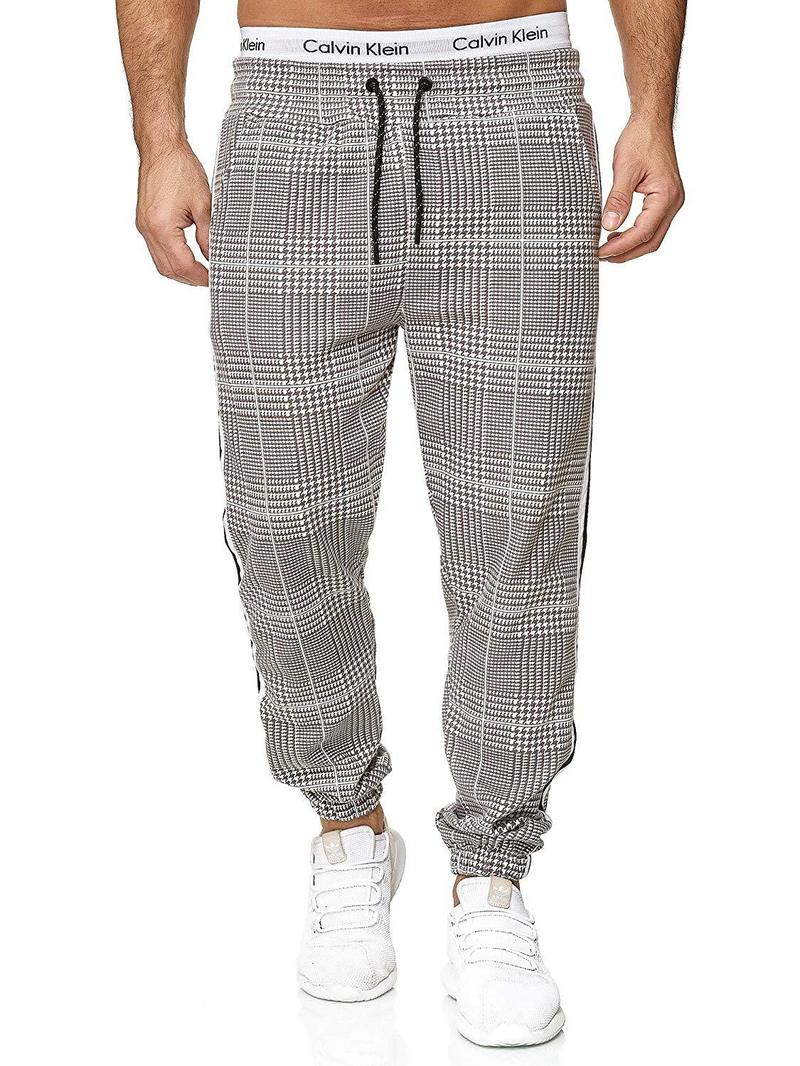 Wholesale Houndstooth Drawstring Mens Track Pants VPM051460 | Wholesale7