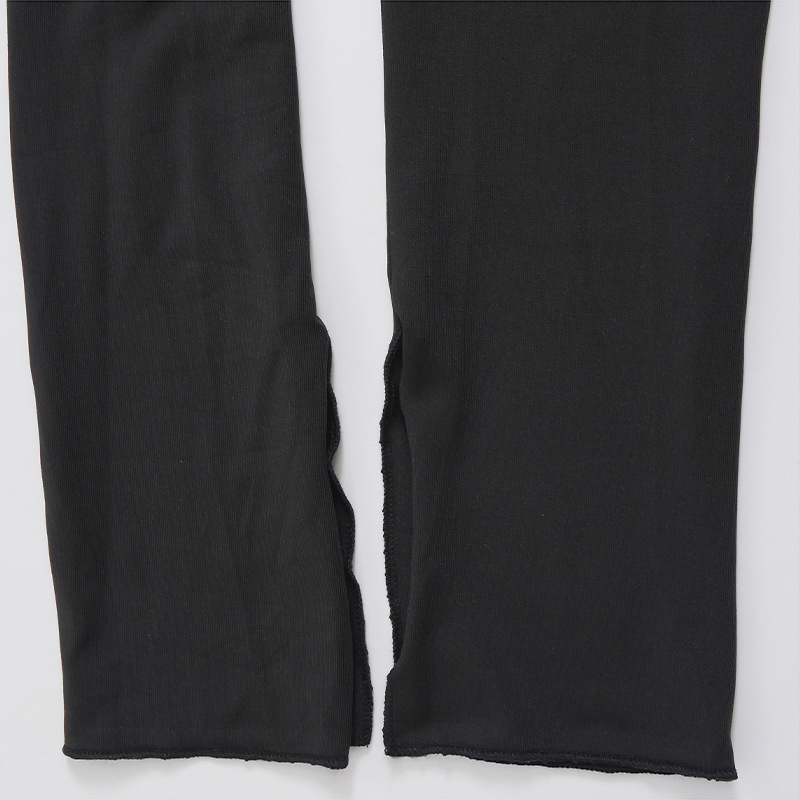 Black Basic Jersey Split Hem Legging
