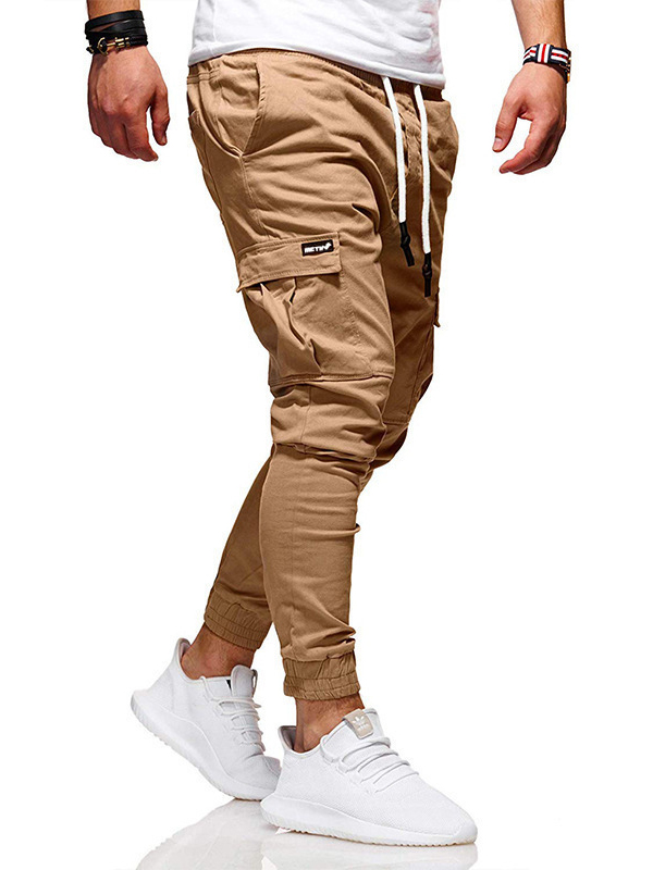 Wholesale Casual Solid Drawstring Fitted Cargo Pants VPM062474 | Wholesale7