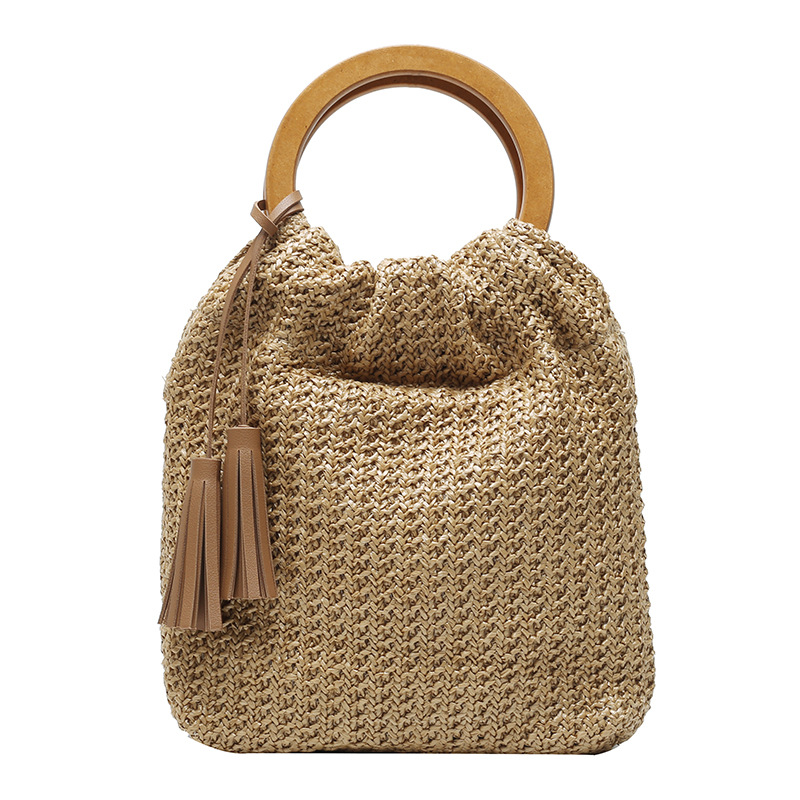 Wholesale Straw Woven Design Round Handle Ladies Handbags GWM063061 ...