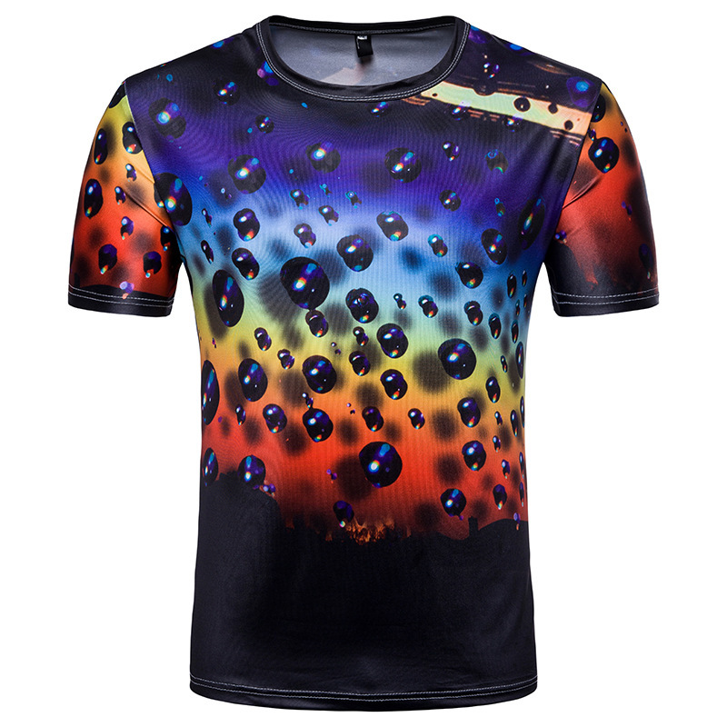Wholesale Contrast Color Water Drops Printed T-shirts For Men ...