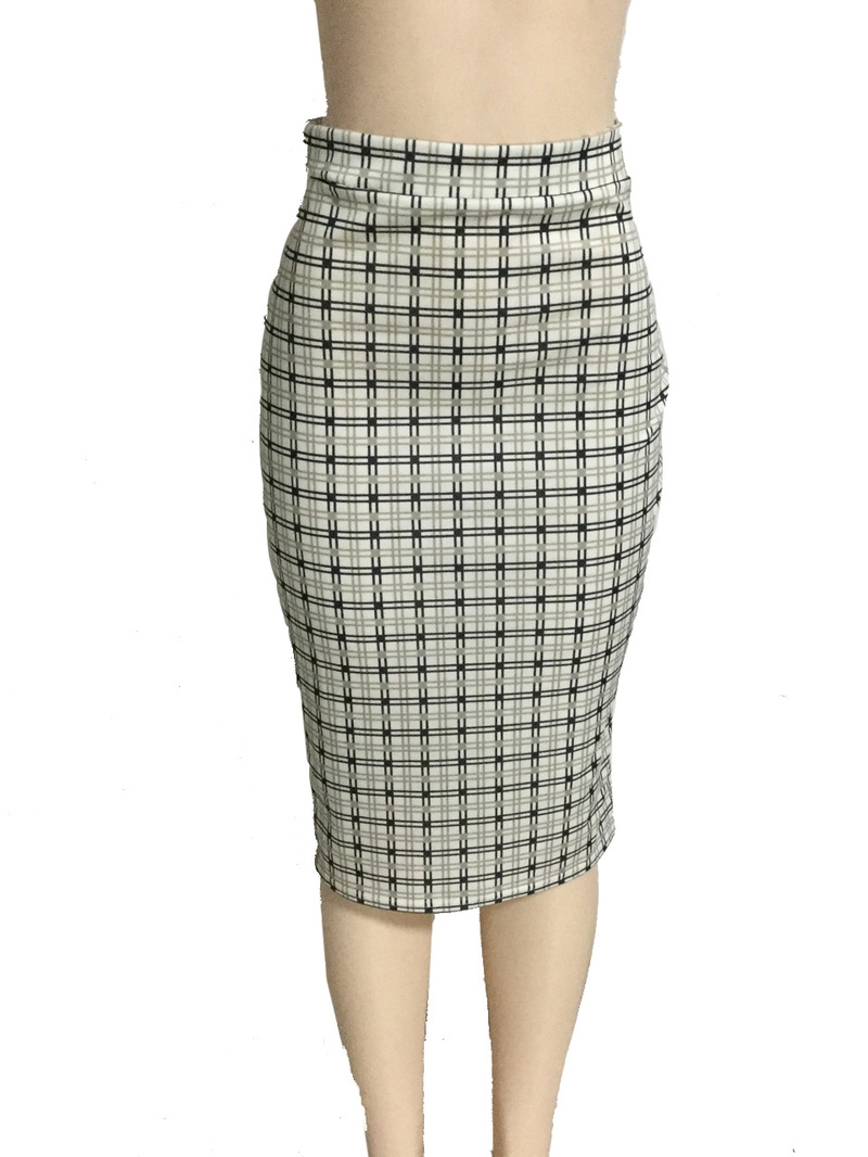 Wholesale Formal Plus Size Plaid Two Piece Skirt Set UCM070835GA ...