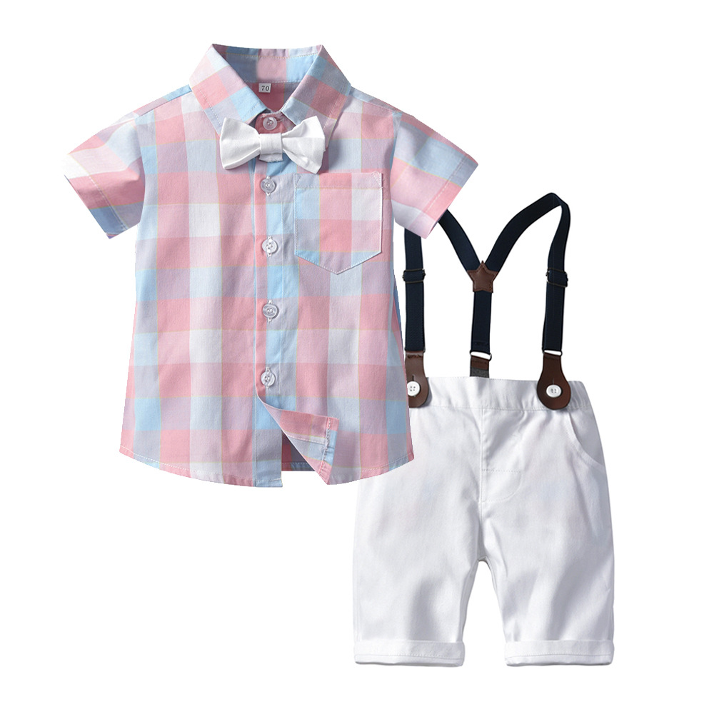 Wholesale Casual Pure Suspender Shorts Boys 2 Piece Set JZM071629PN ...