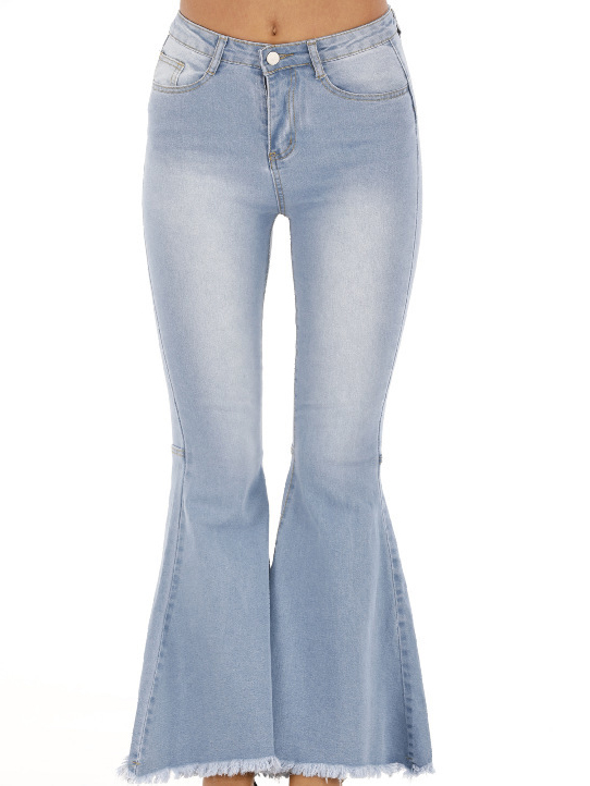 Wholesale Solid Color Trendy Bell Bottom Jeans For Women GKM072142 ...
