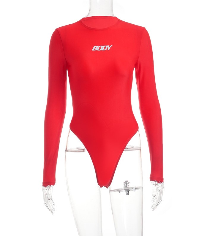 Wholesale Skinny O Neck Long Sleeve Bodysuit For Women GWM070218RD