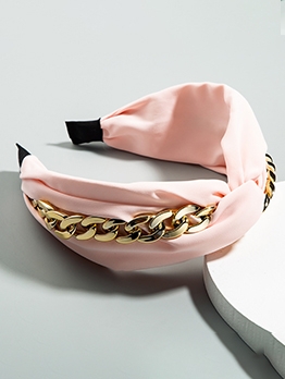 Thick Chain Patchwork Draped Cloth Women Hair Band