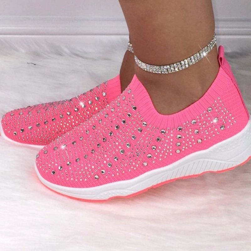 Wholesale Breathable Rhinestone Flat Sneakers For Women UCM072364 ...