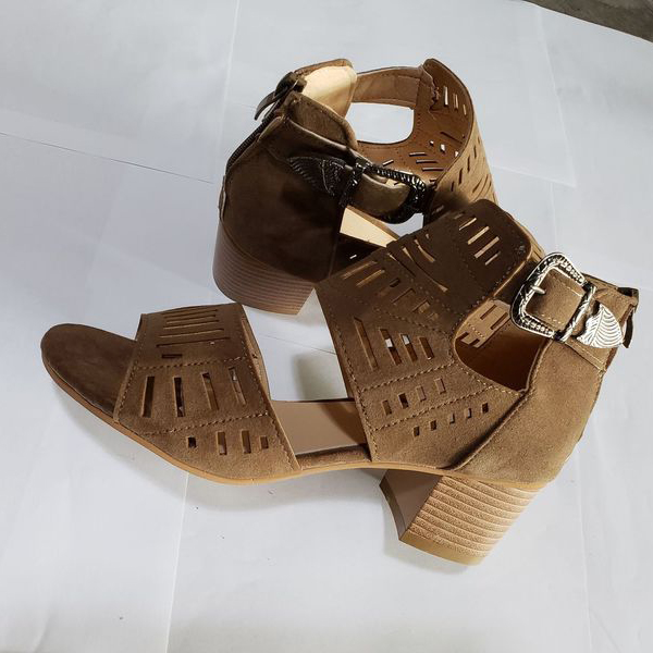 Wholesale Peep-Toe Solid Chunky Heel Summer Sandals UCM072854 | Wholesale7