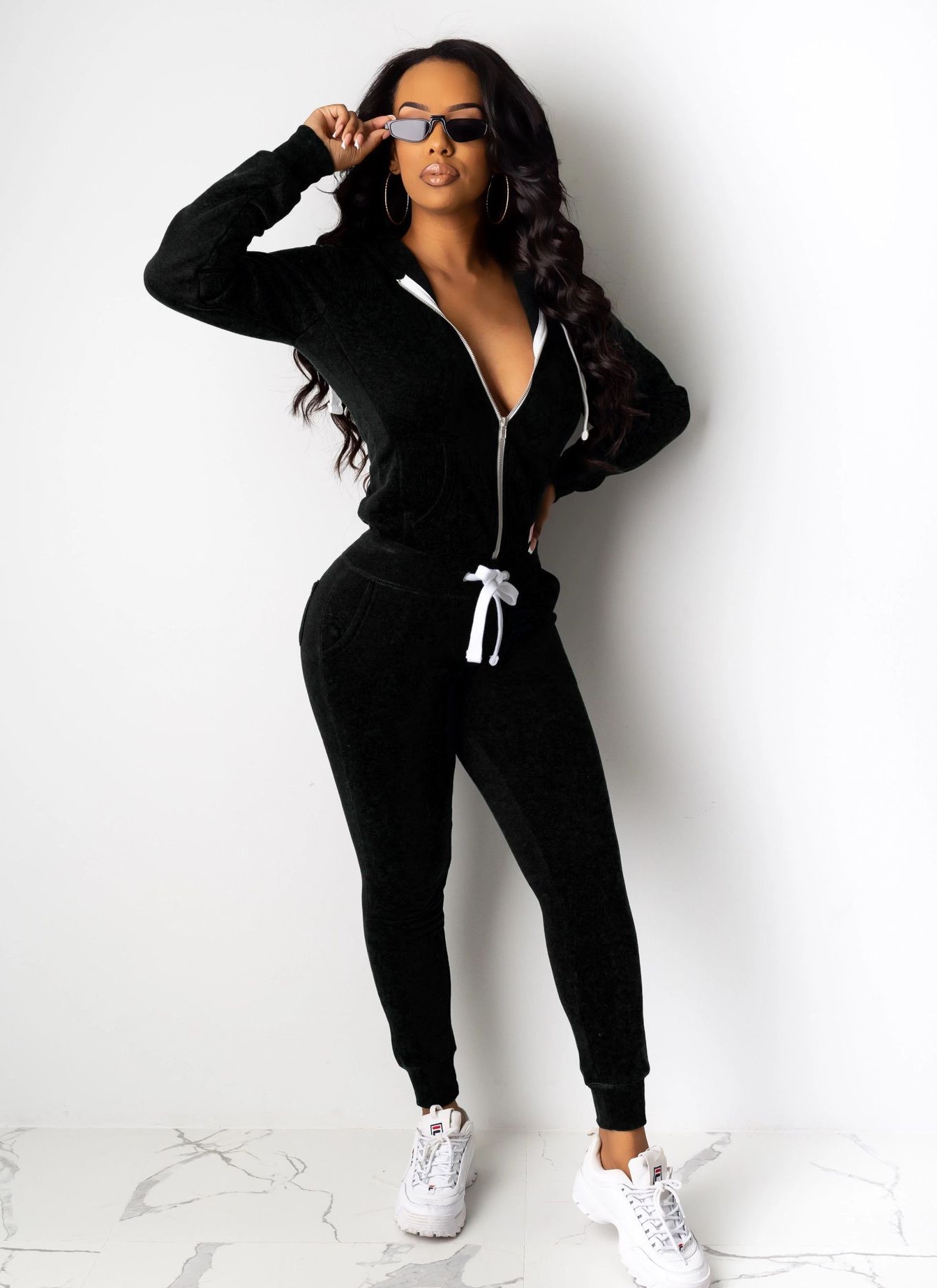 Wholesale Solid Color Pockets Hooded Two Piece Tracksuits GWA100912 ...