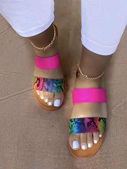 Beach Contrast Color Ladies Slippers