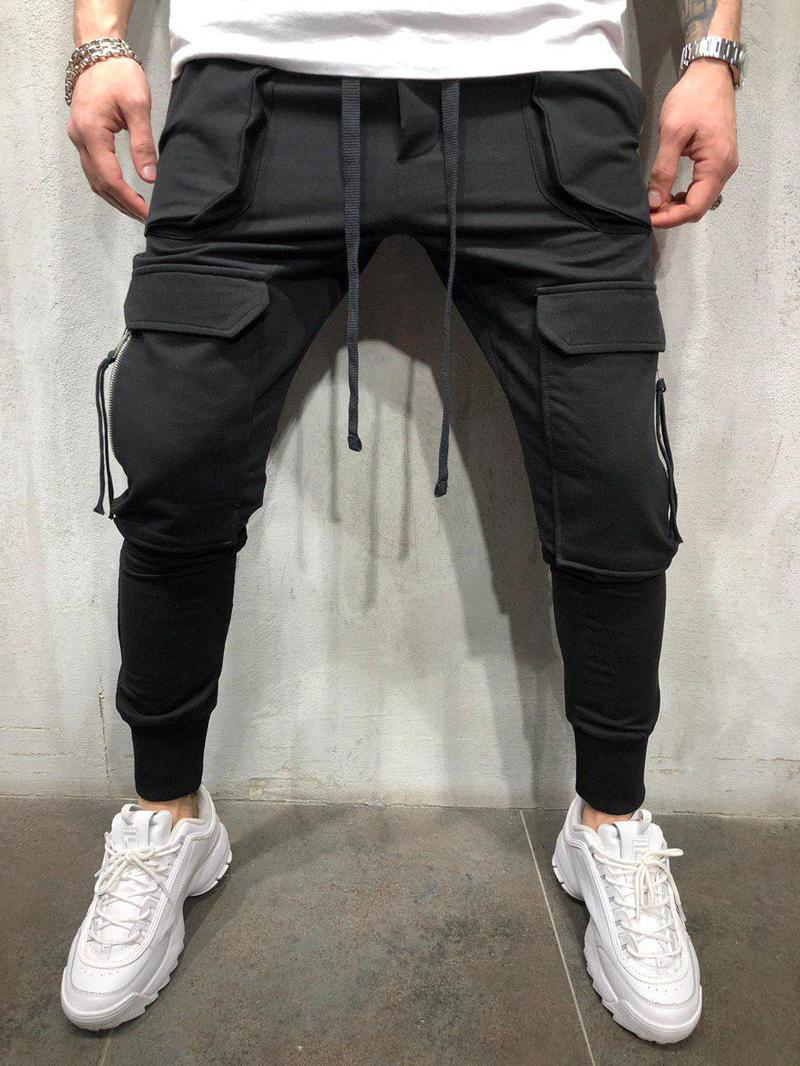 Wholesale Casual Solid Color Multi-Pocket Jogger Pants VPM081168 ...