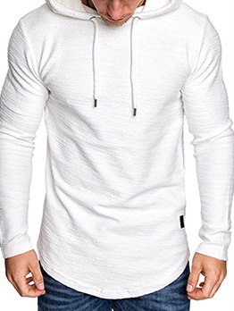 Solid Color Long Sleeve Hoodies For Men