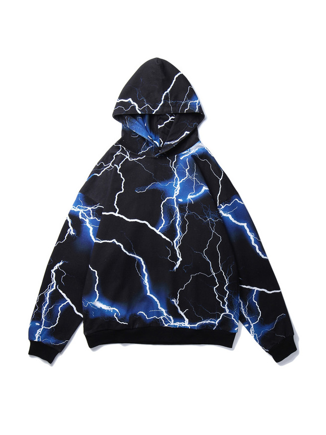 Wholesale Lightning Print Long Sleeve Cool Hoodies VPM091651 | Wholesale7
