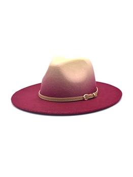 Contrast Color Woolen Unisex Fedora Hat