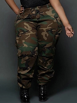 Casual Sport Camouflage Plus Size Pants