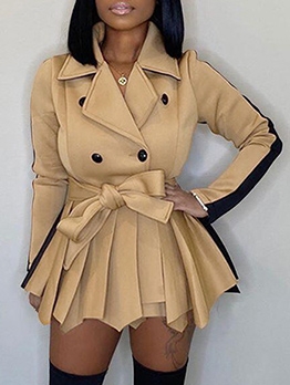 Fashion Solid Thicken Long Sleeve Dress 