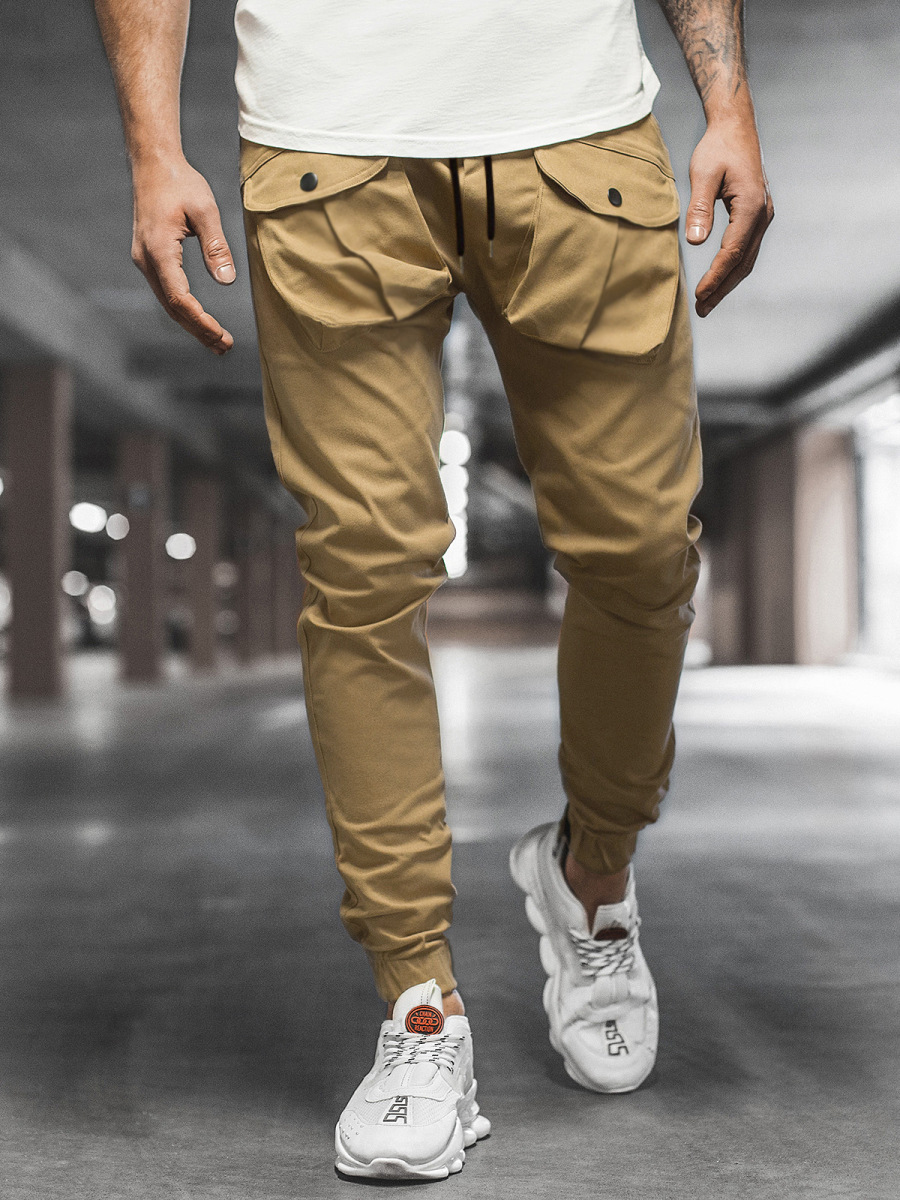 Wholesale Fashion Solid Pocket Trousers For Men BZM102148KA | Wholesale7