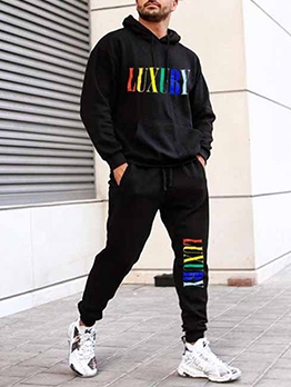 Fashion Letter Hoodie Activewear Mens