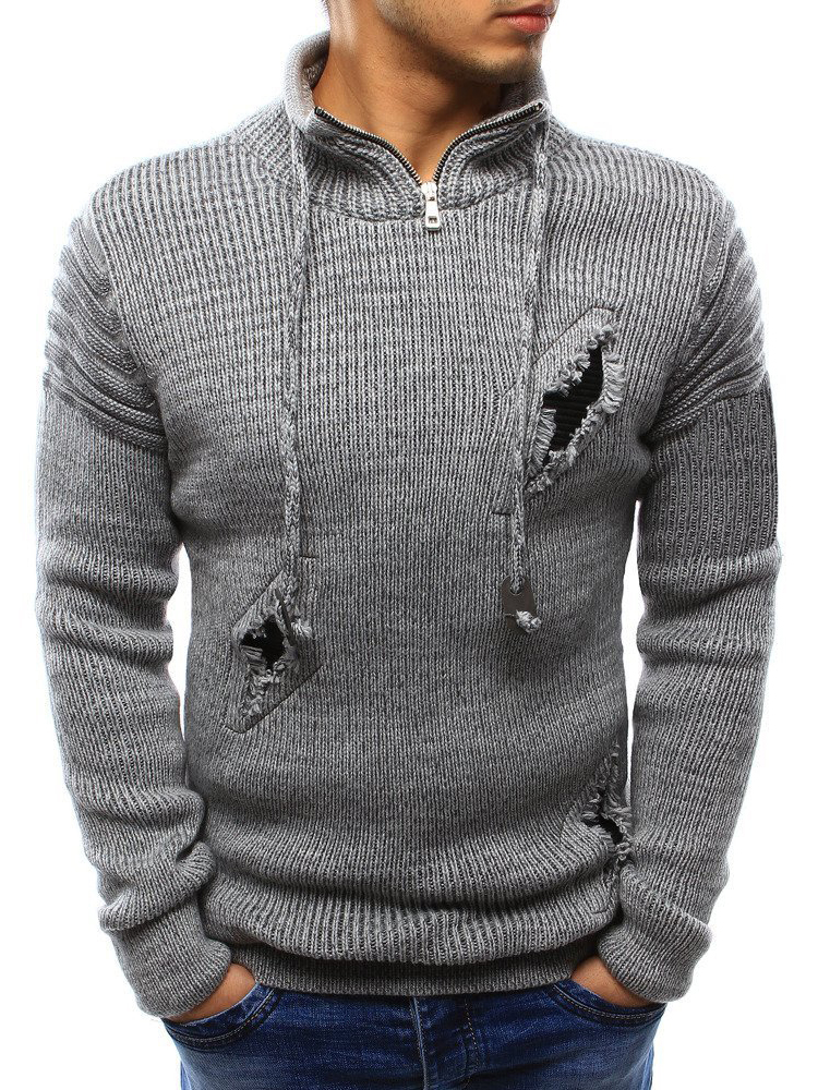 Wholesale Fashion Solid Hole Sweaters For Men BZM111672 | Wholesale7.net