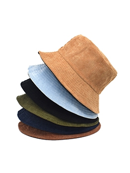 Japanese Style Solid Corduroy Vintage Bucket Hat