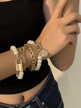 Street Stylish Faux-Pearl Sets Bracelet Ladies