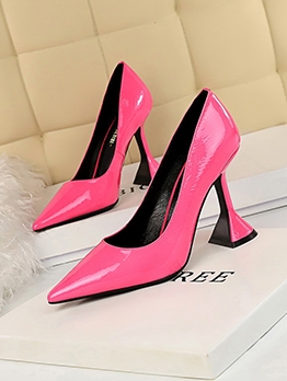 Patent Leather Pointed Toe High Heel Shoes