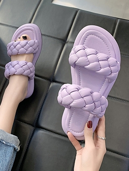 Summer Solid Korean Style Casual Women Slippers