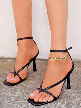 Square Toe Women Elegant Sexy Heeled Sandals