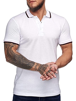 Casual Button Up Turndown Collar Mens polo shirts