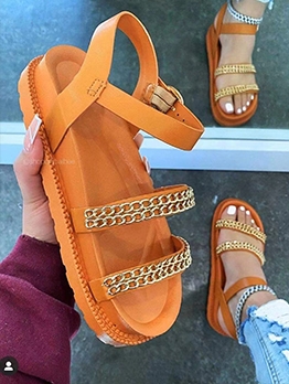 Beach Solid Cozy Chunky Flat Sandals For Women