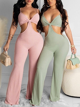 Sexy Backless Hollow Out Skinny Jumpsuit 