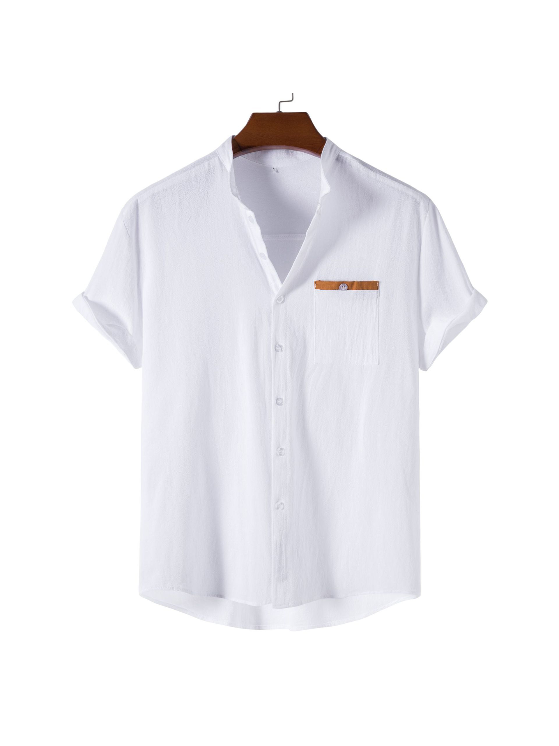 Cheap Wholesale Half Black Half White Collar Shirt Men Online From China