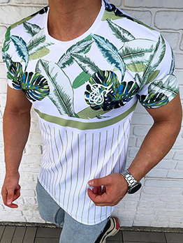 New Printed Casual Short Sleeve Tee For Men