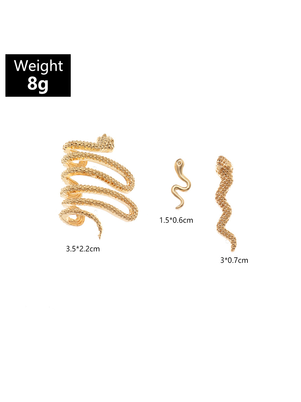Snake Solid Alloy Cool Earring Sets