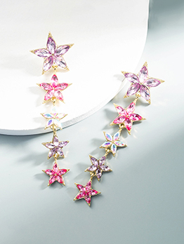 Attractive Five-Pointed Star Adorable Long Earring
