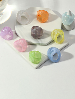 Jelly Color Resin Transparent Ring Accessories