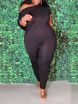 Casual Loose Solid Plus Size Pant Sets