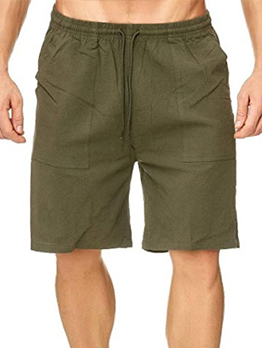 Summer Solid Pocket Linen Short Pant For Men