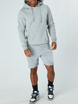 Pure Long Sleeve Hoodie With Short Pants 